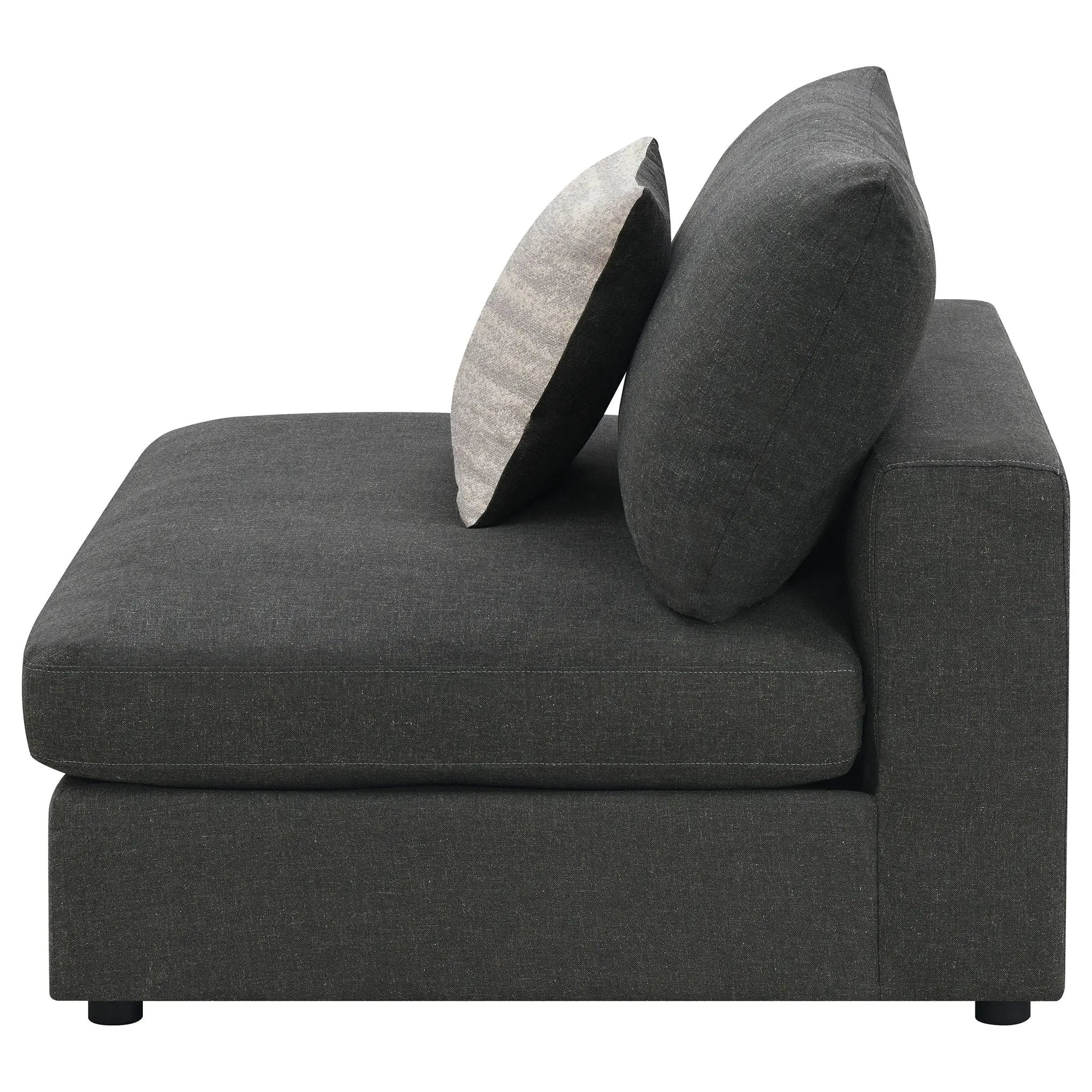 Serene Upholstered Armless Chair Charcoal by Unique Piece Furniture