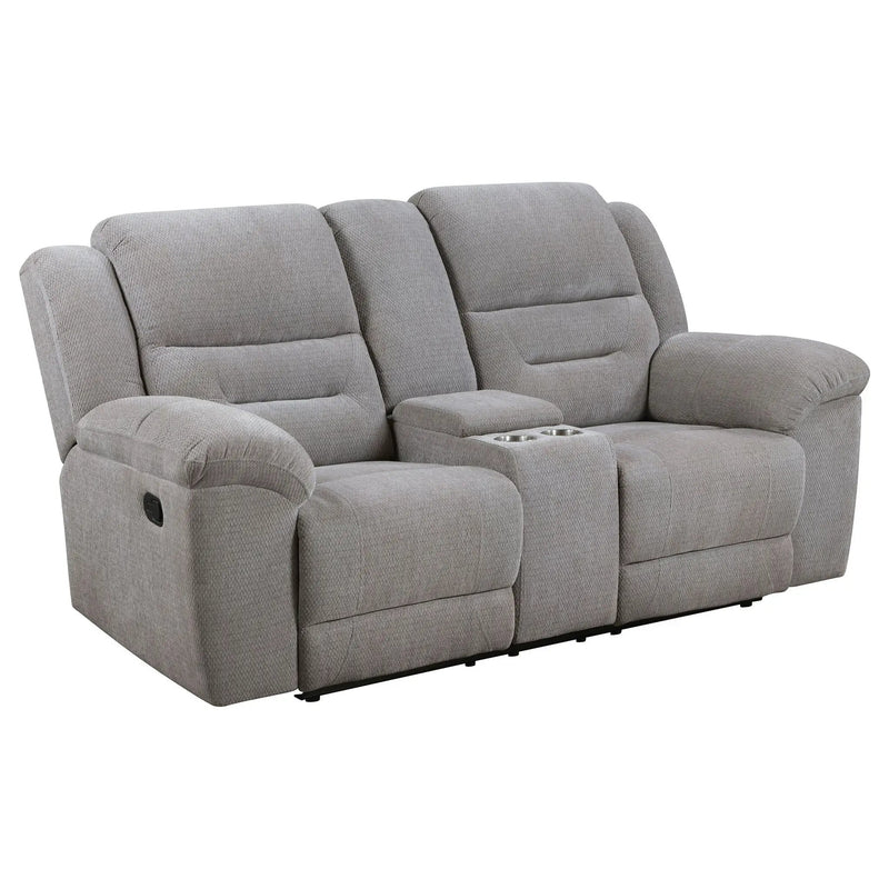 Gilson Chenille Upholstered Reclining Loveseat Grey by Unique Piece Furniture