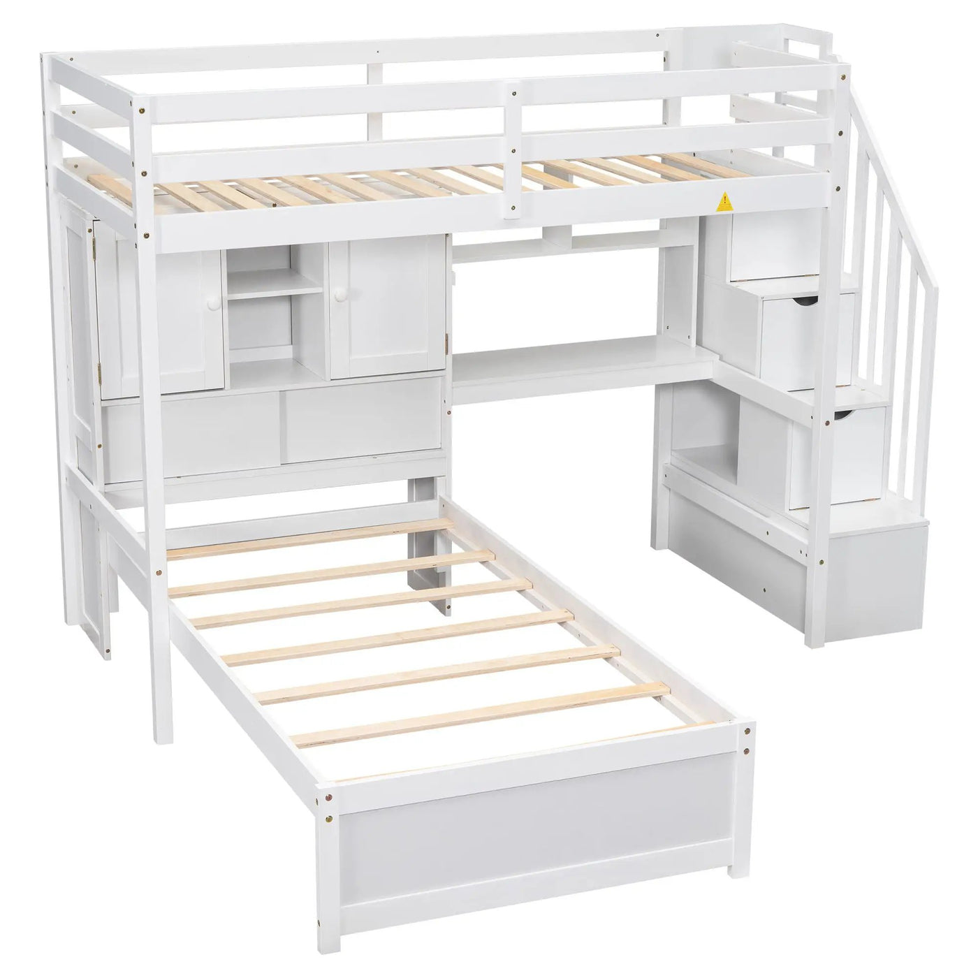 Loft Bed With Built In Desk And Staircase by HouseOfZazla