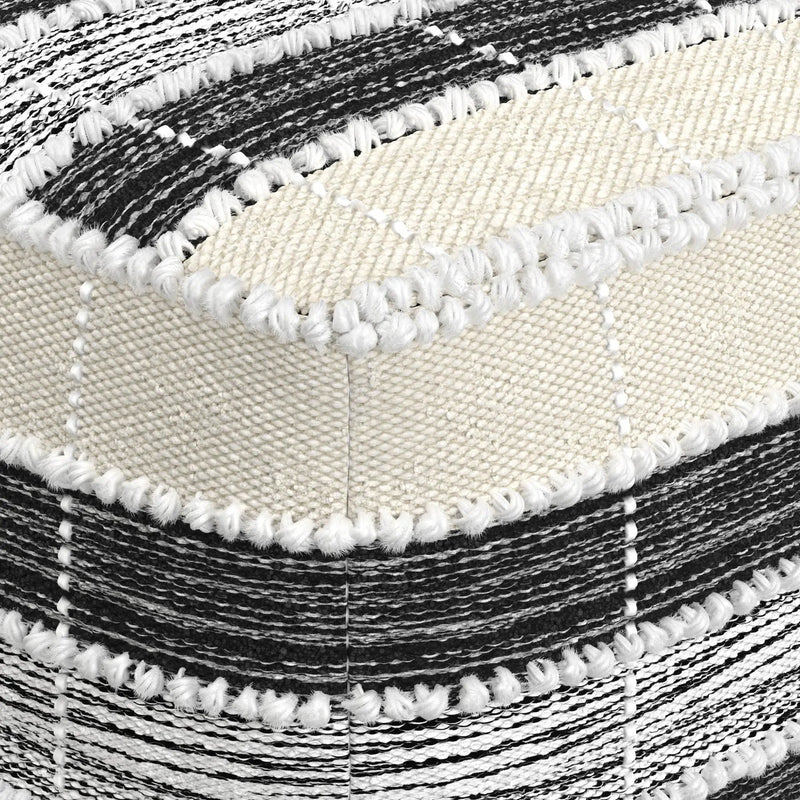 Barley - Square Pouf - White / Beige / Black by Unique Piece Furniture