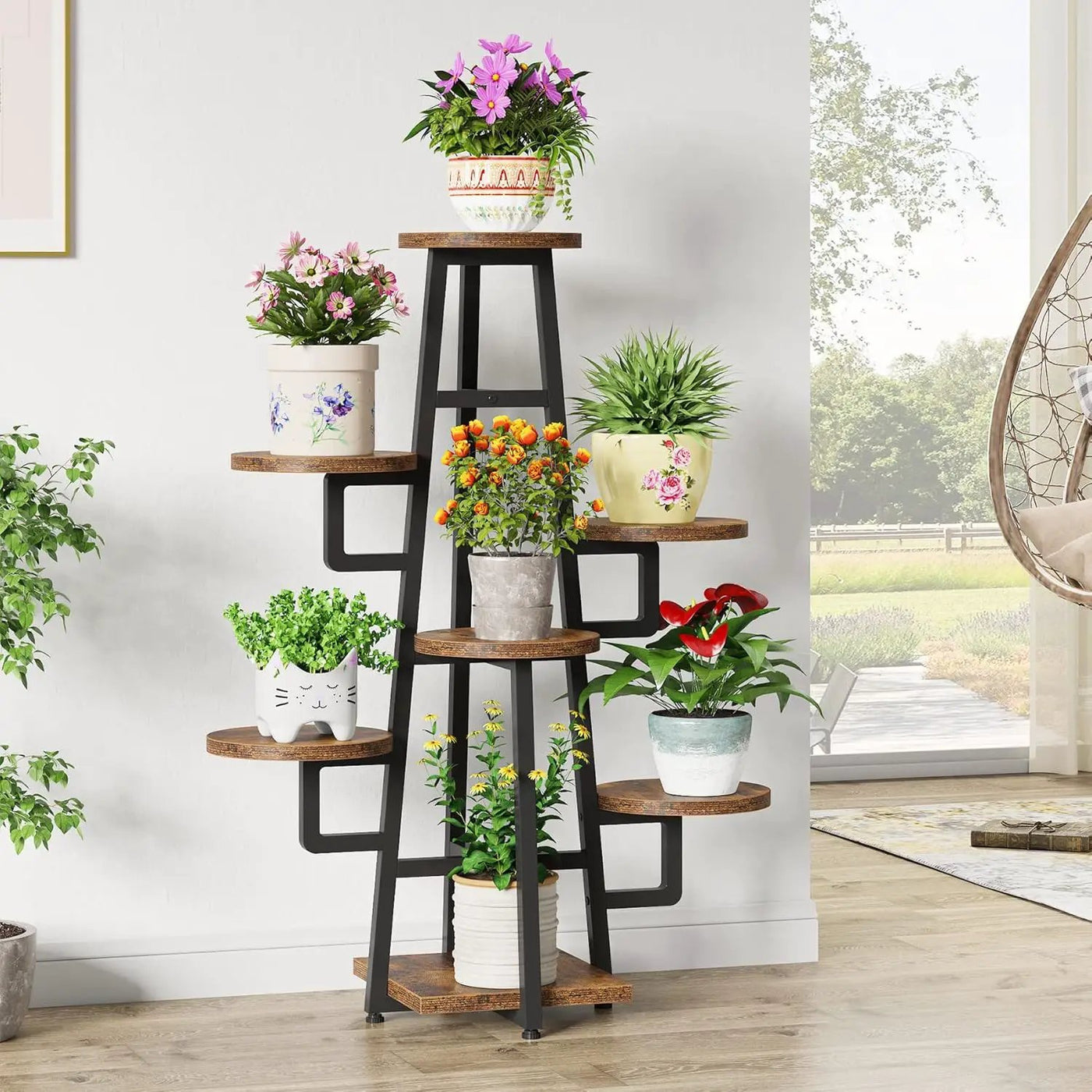 7 Tier Corner Plant Shelf With High Low Design For Living Room by HouseOfZazla