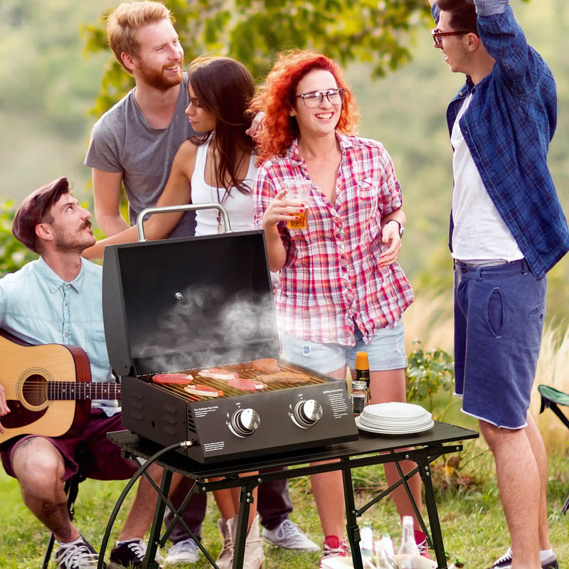 Outsunny 2 Burner Propane Gas Grill Outdoor Portable Tabletop BBQ by HouseOfZazla