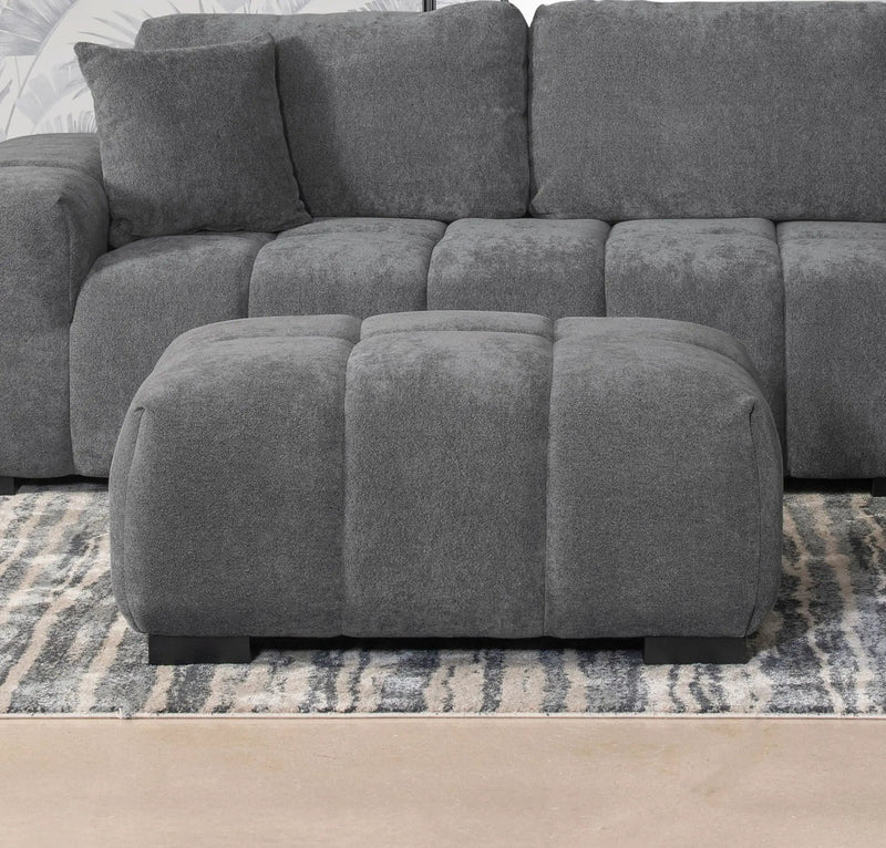 Octavia Upholstered Rectangular Ottoman Charcoal Grey by Unique Piece Furniture