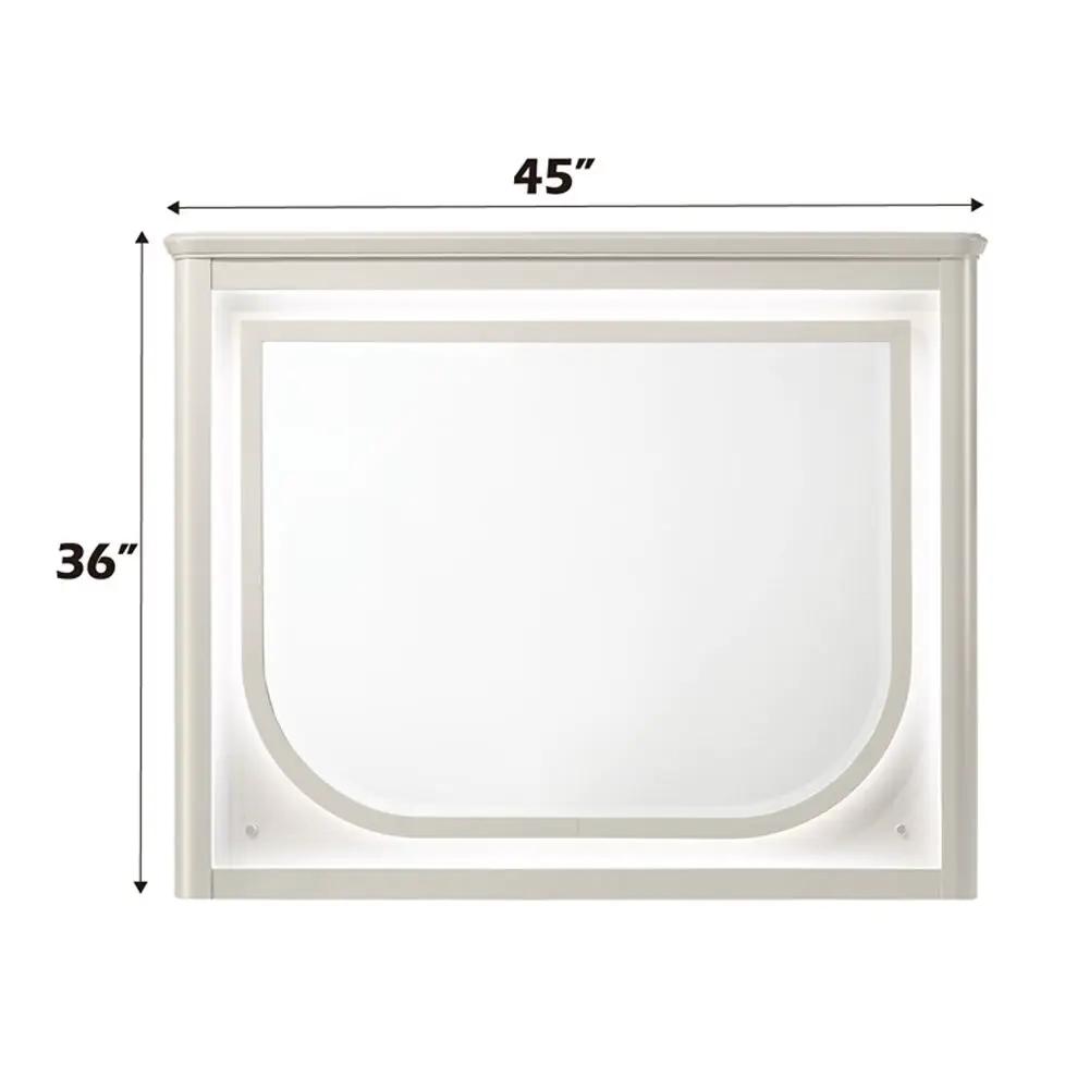 Laveda - Mirror With LED - Pearl White by Unique Piece Furniture