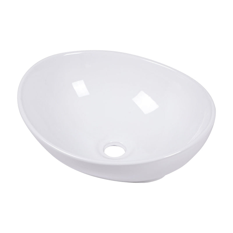 Oval Vessel Bathroom Sink - White by HouseOfZazla