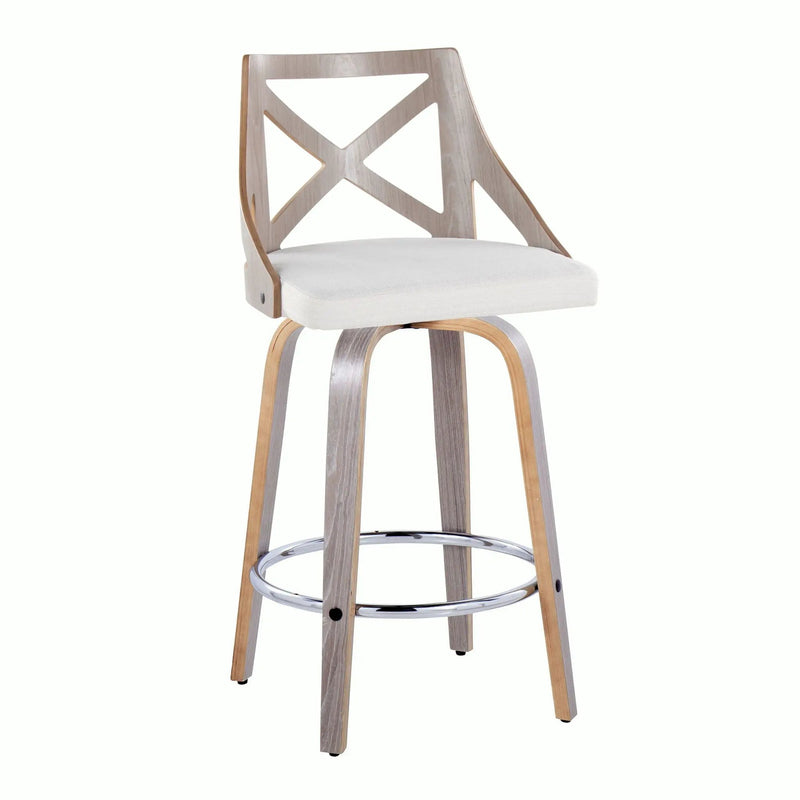Charlotte - Farmhouse Fixed Height Counter Stool With Round Footrest (Set of 2) by HouseOfZazla