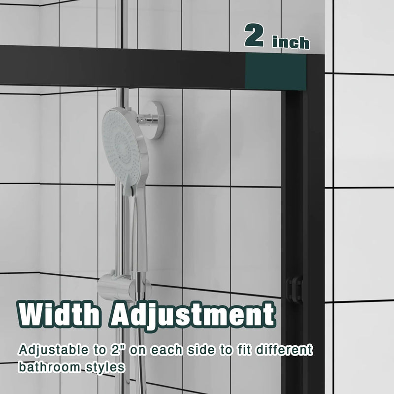 56-60"x74" Aluminum Frame Double Sliding Shower Door by HouseOfZazla