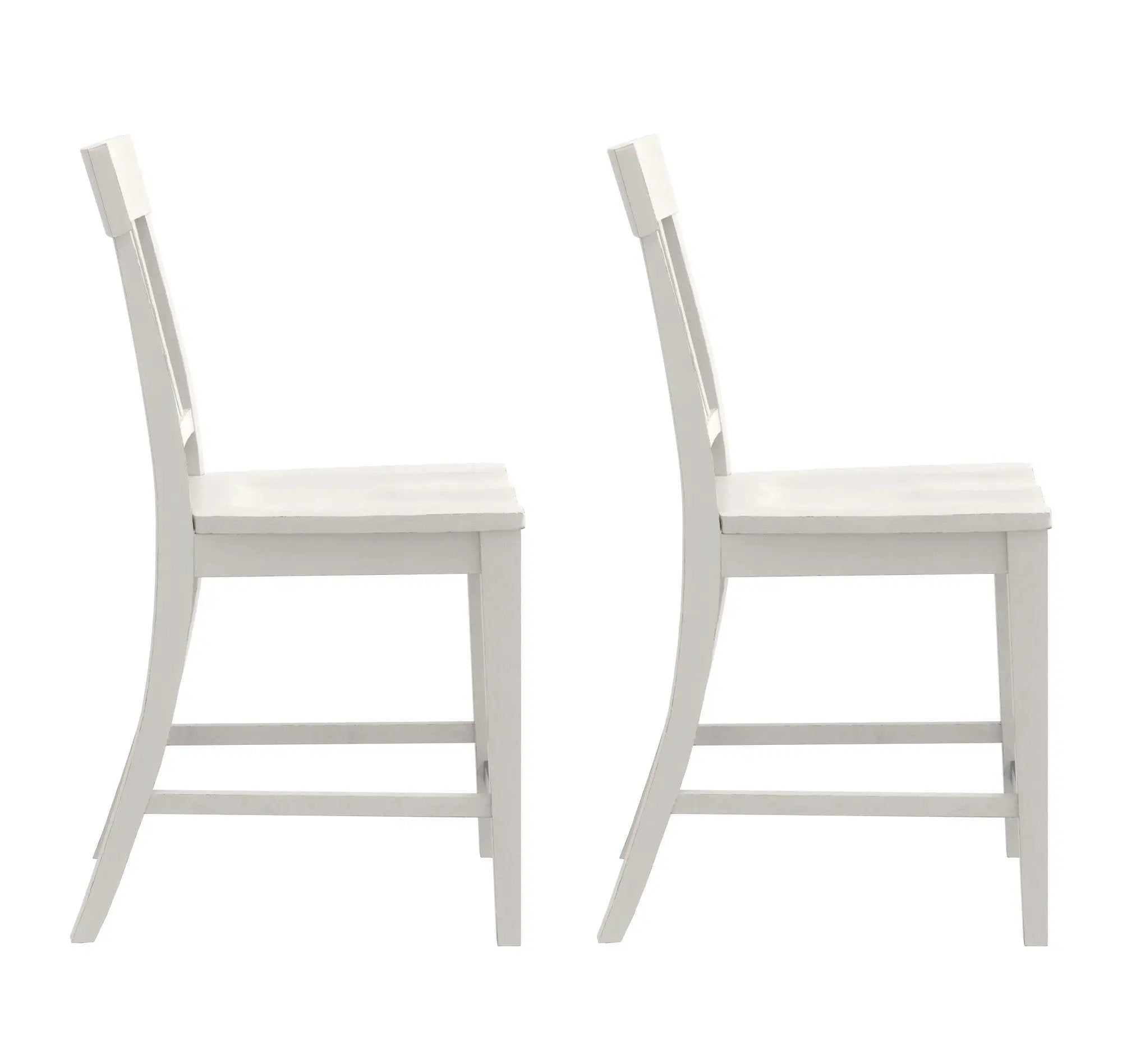Slat Back Counter Stools (Set of 2) - White by Unique Piece Furniture