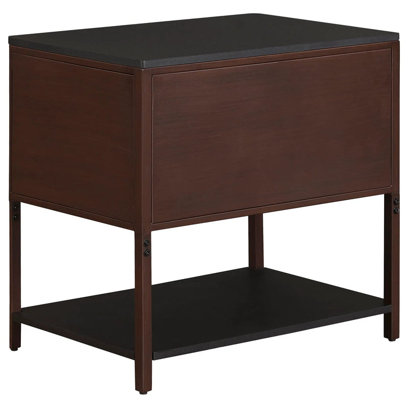 Zimmerlee 2-drawer Side Table with Shelf Rust Brown by Unique Piece Furniture