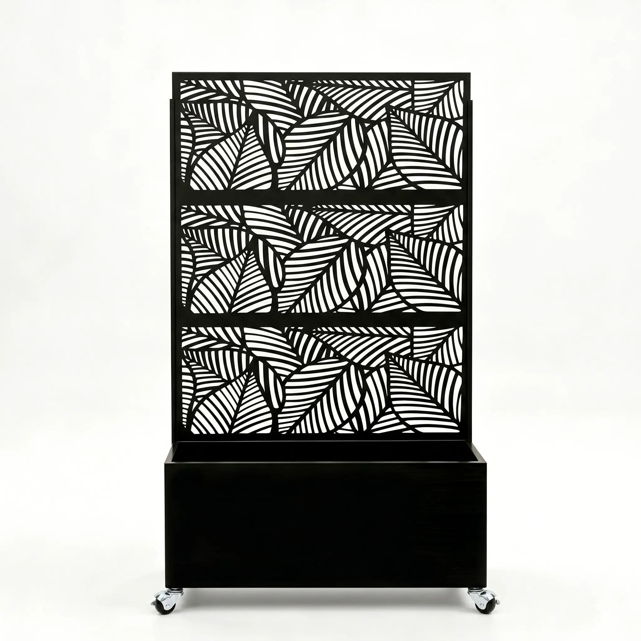 Leaf Pattern Privacy Screen with Planter Box by HouseOfZazla