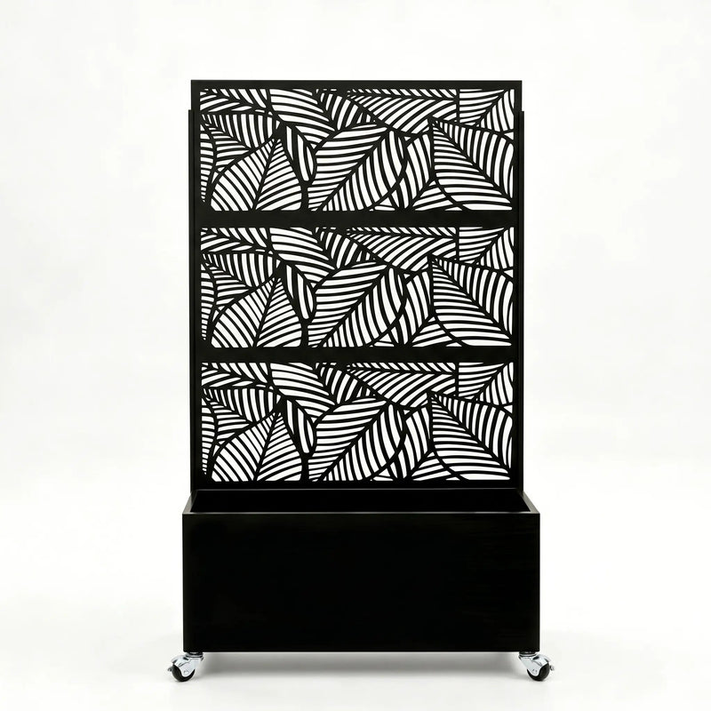 Leaf Pattern Privacy Screen with Planter Box by HouseOfZazla
