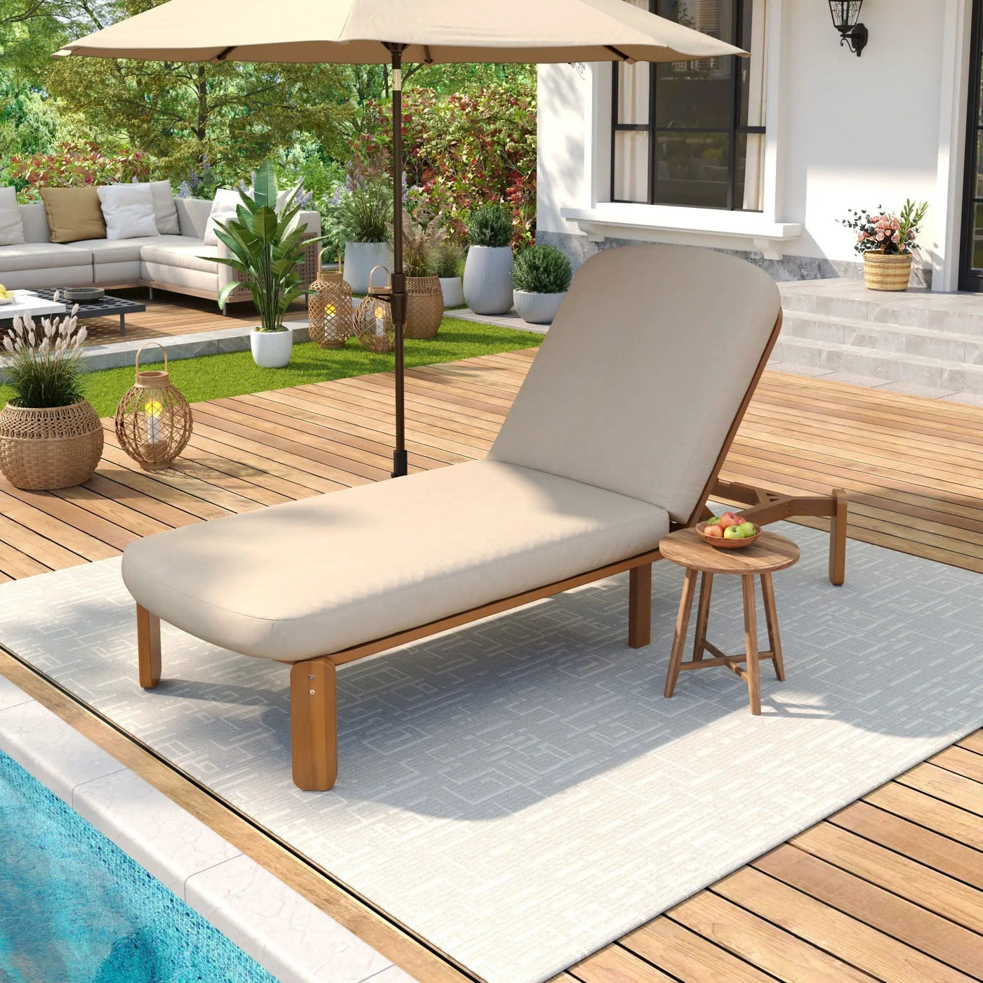 Outdoor Chaise Lounge With Adjustable Backrest by HouseOfZazla