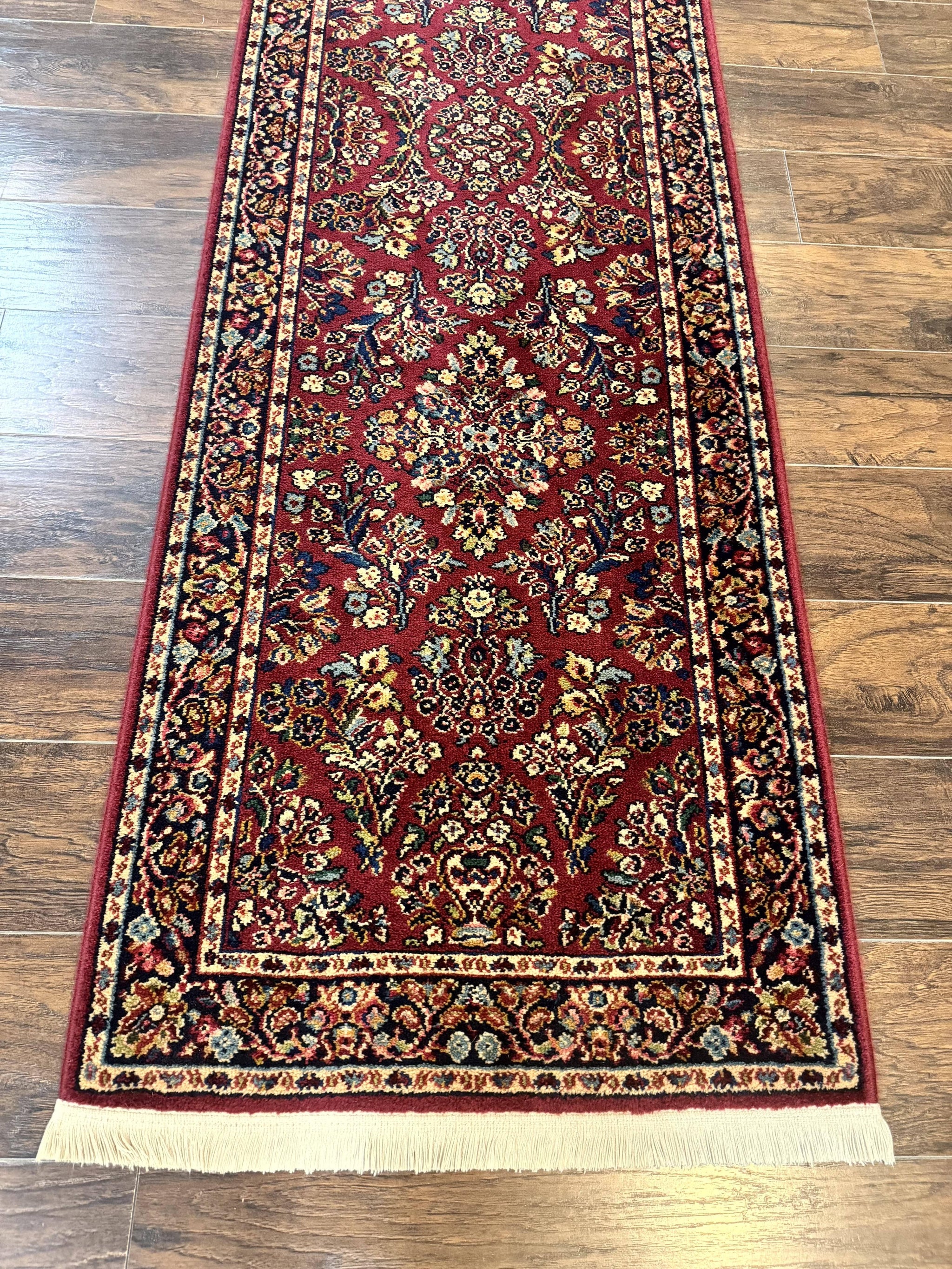 Karastan Runner Rug 2.6 x 8.6, Red Sarouk #785, Original 700 Series, Wool Karastan Runner Rug, Rare by Jewel Rugs