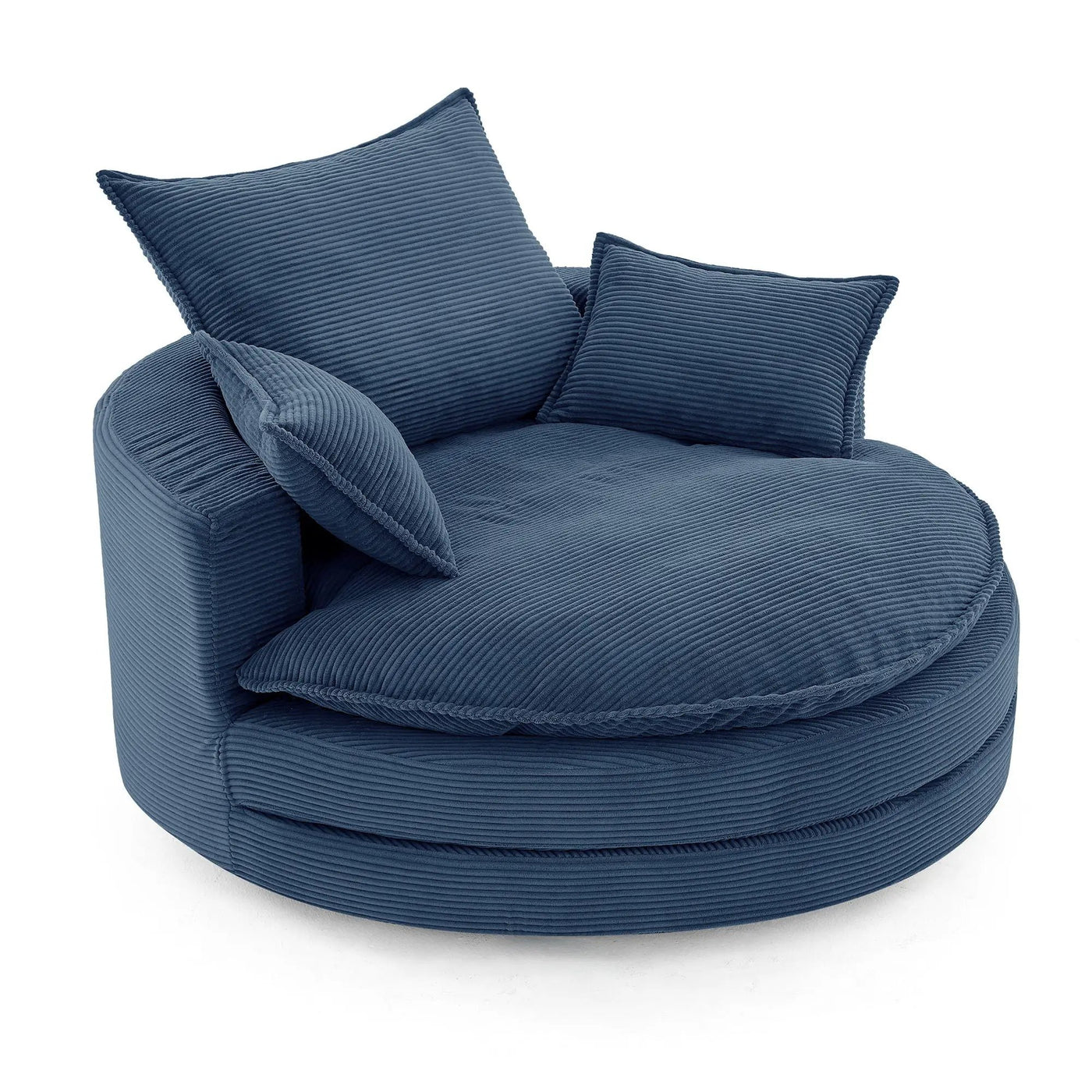360° Swivel Accent Barrel Chair With Dual Layer Cushion And 3 Removable Pillows by HouseOfZazla