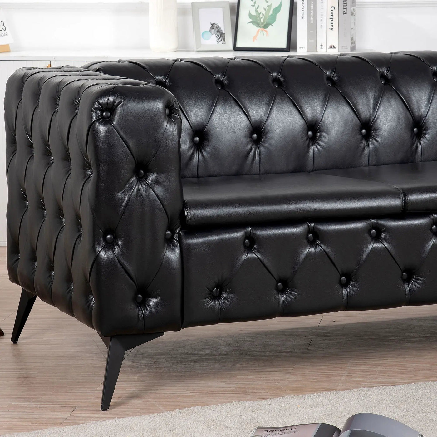 Square Arm Removable Cushion 3 Seater Sofa by HouseOfZazla