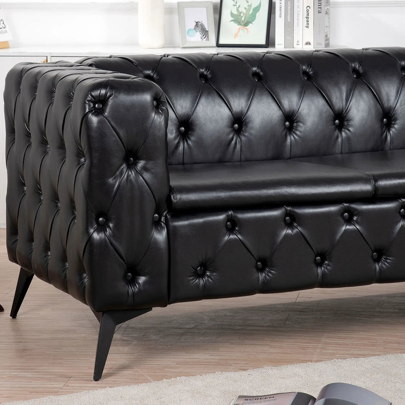 Square Arm Removable Cushion 3 Seater Sofa by HouseOfZazla