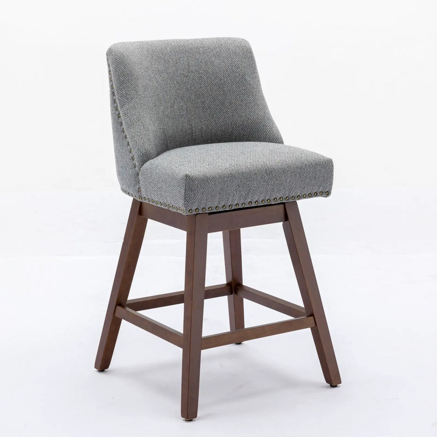 Counter Height Swivel Barstools, 26'' H Seat Height Upholstered Bar Stools (Set of 2), Fabric by HouseOfZazla