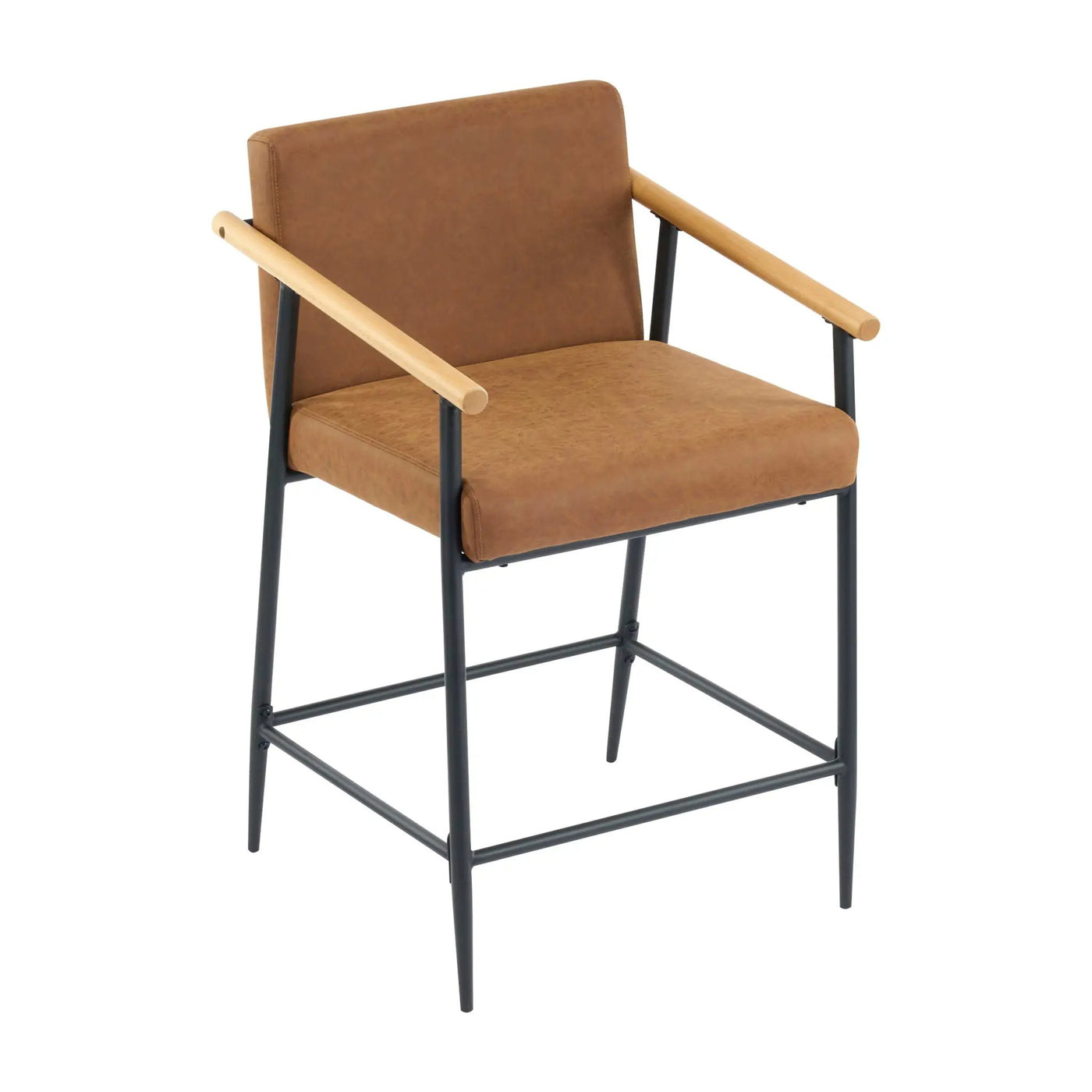 Mid Century Modern Counter Stool Set With Iron Frame by HouseOfZazla