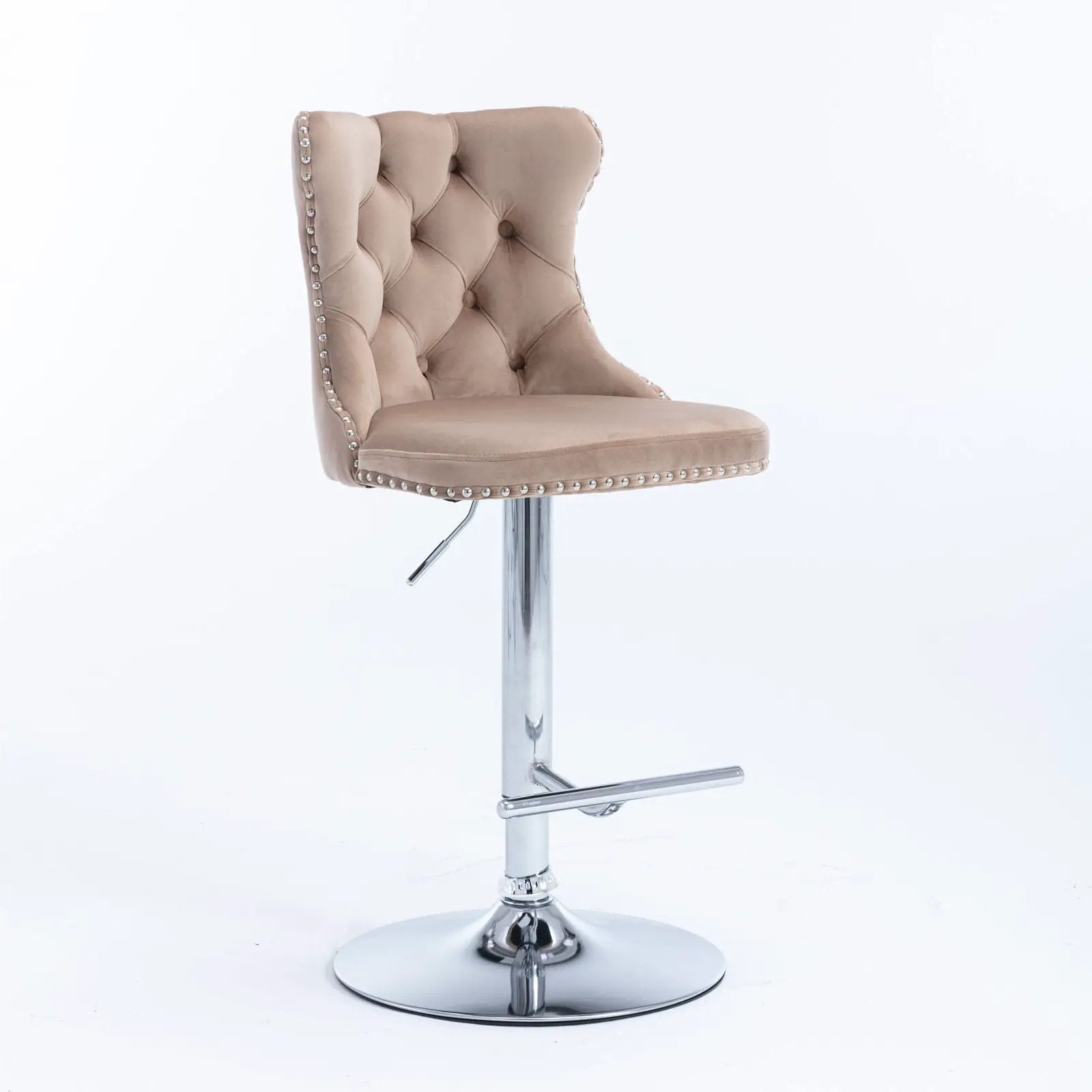 Swivel Barstools Adjusatble Seat Height From 25-33", Modern Upholstered Base Bar Stools With Backs Comfortable Tufted For Home Pub And Kitchen Island (Set of 2) by Unique Piece Furniture