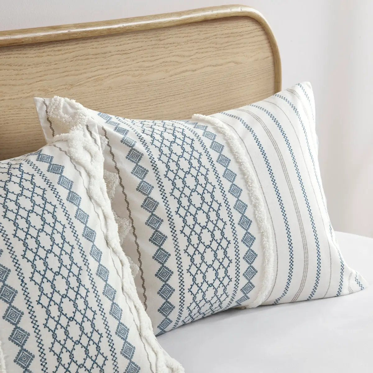 Full/Queen Cotton Printed Duvet Cover Set with Chenille by HouseOfZazla