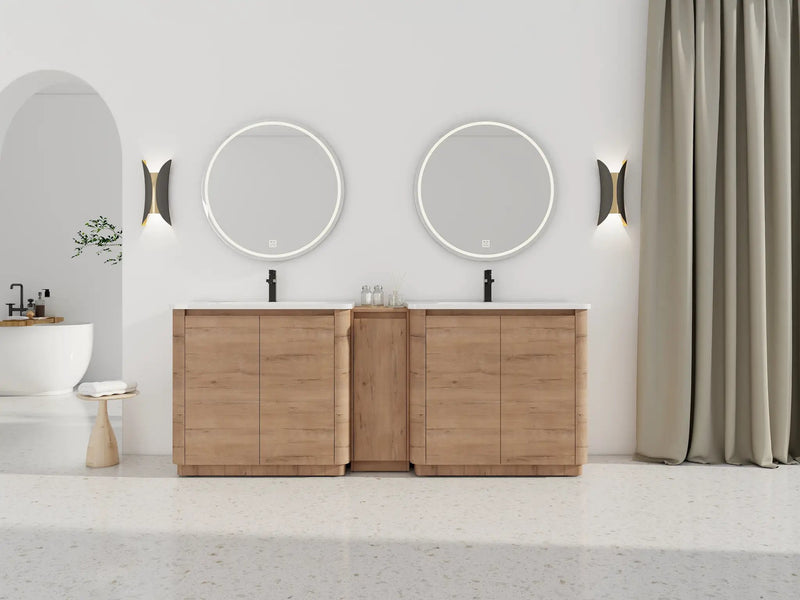 84'' Freestanding Bathroom Vanity with Ceramic Sink by HouseOfZazla