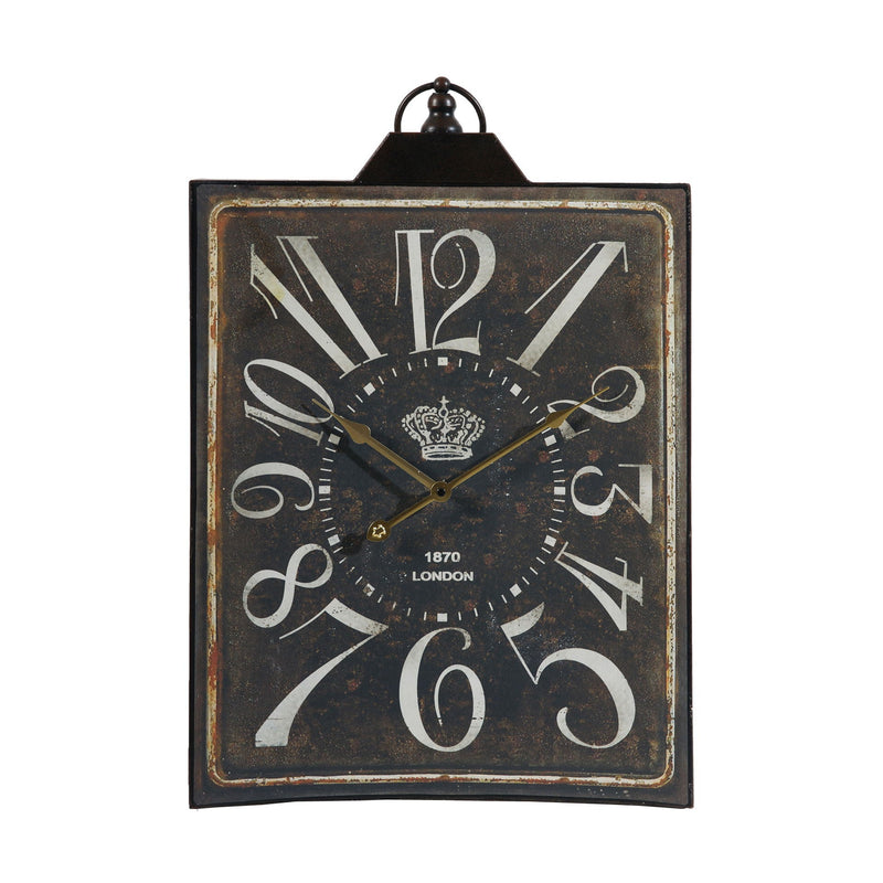 Large Vintage Rectangular Wall Clock with Numerals - White / Black, photo 3 of 6