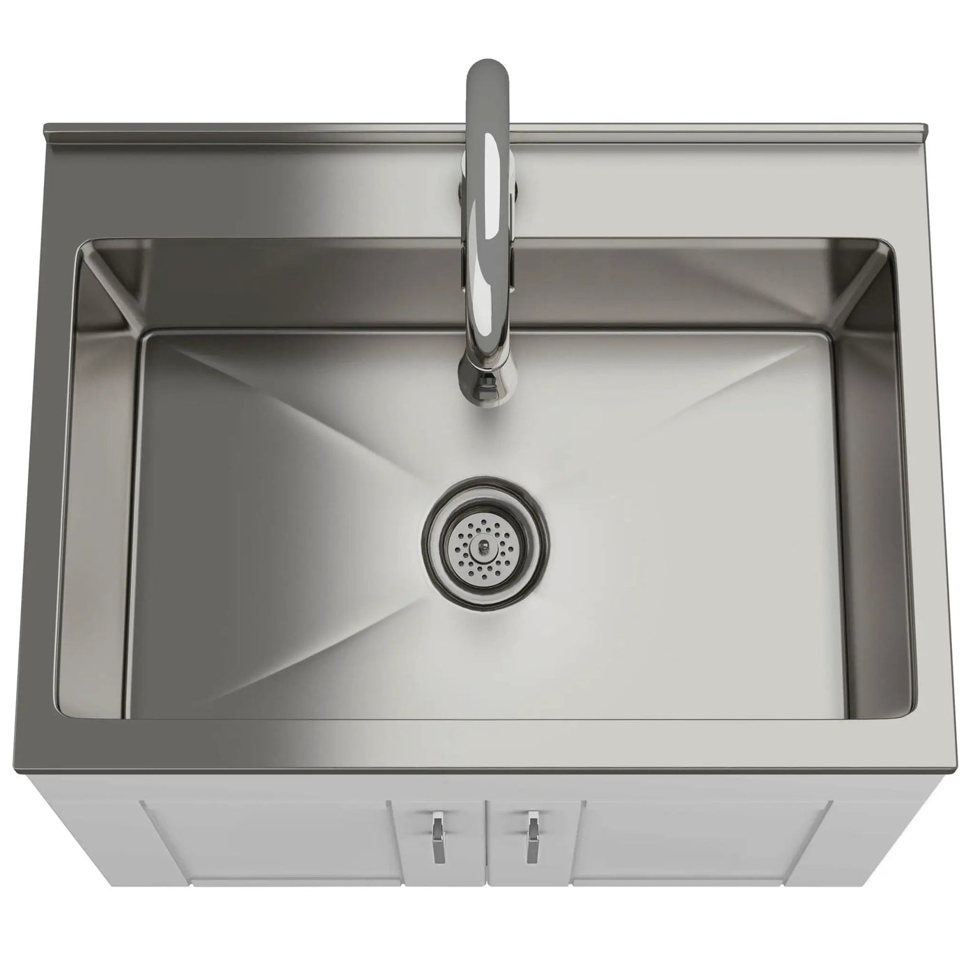 Shaker - Modern Wide, Laundry Cabinet With Faucet And Stainless Steel Sink by HouseOfZazla