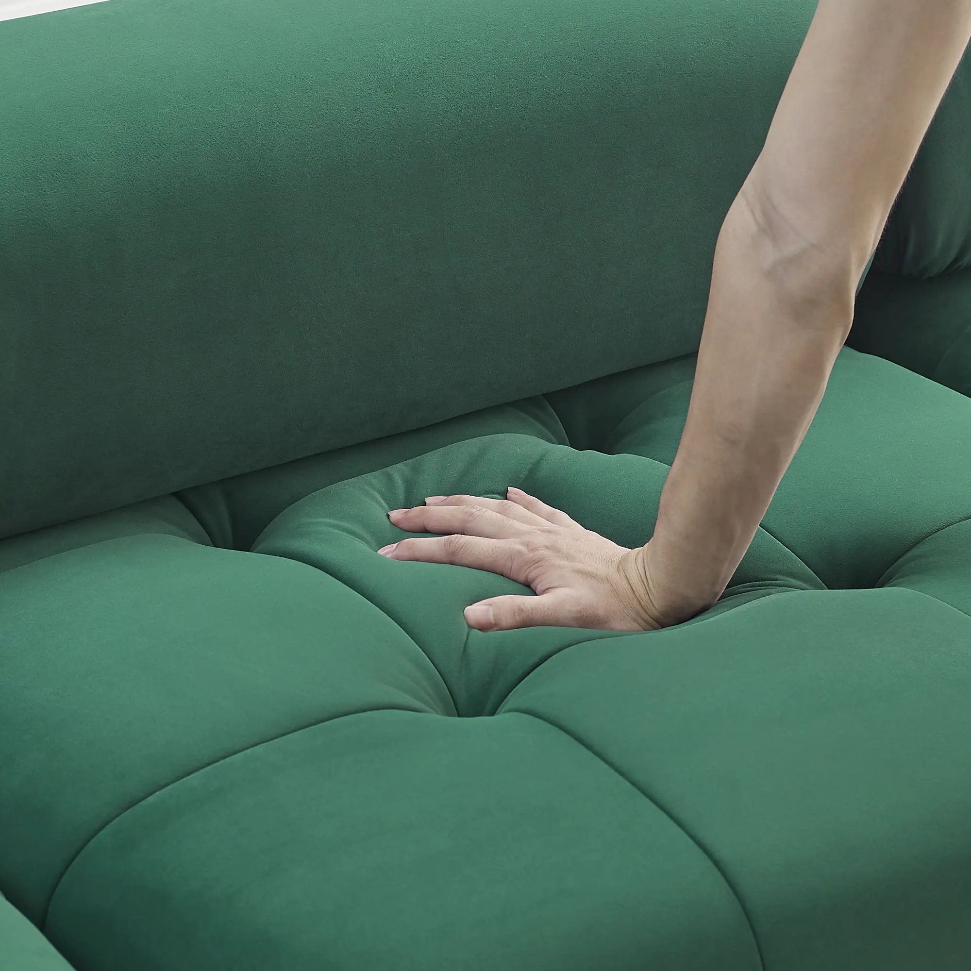 Modular Sectional Sofa, Button Tufted Design With Diy L-Shaped Layout, Reversible Ottoman