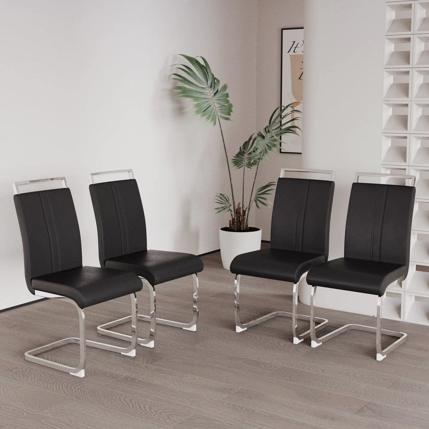 Modern Dining Chairs With Padded Seat, High Back by HouseOfZazla