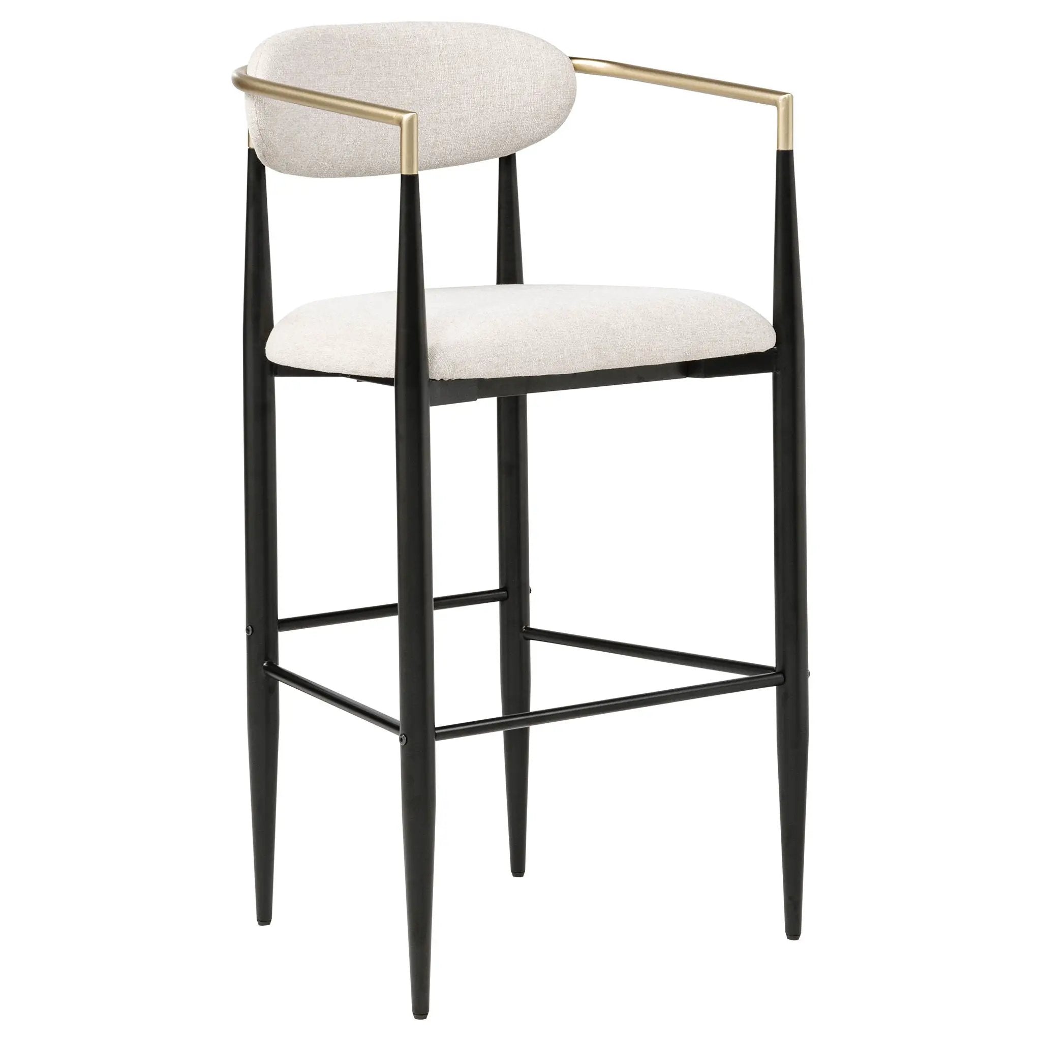 Tina Fabric Upholstered Bar Chair Beige (Set of 2) by Unique Piece Furniture