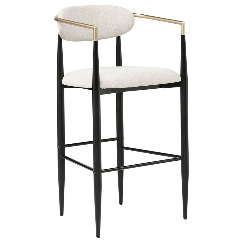 Tina Fabric Upholstered Bar Chair Beige (Set of 2) by Unique Piece Furniture