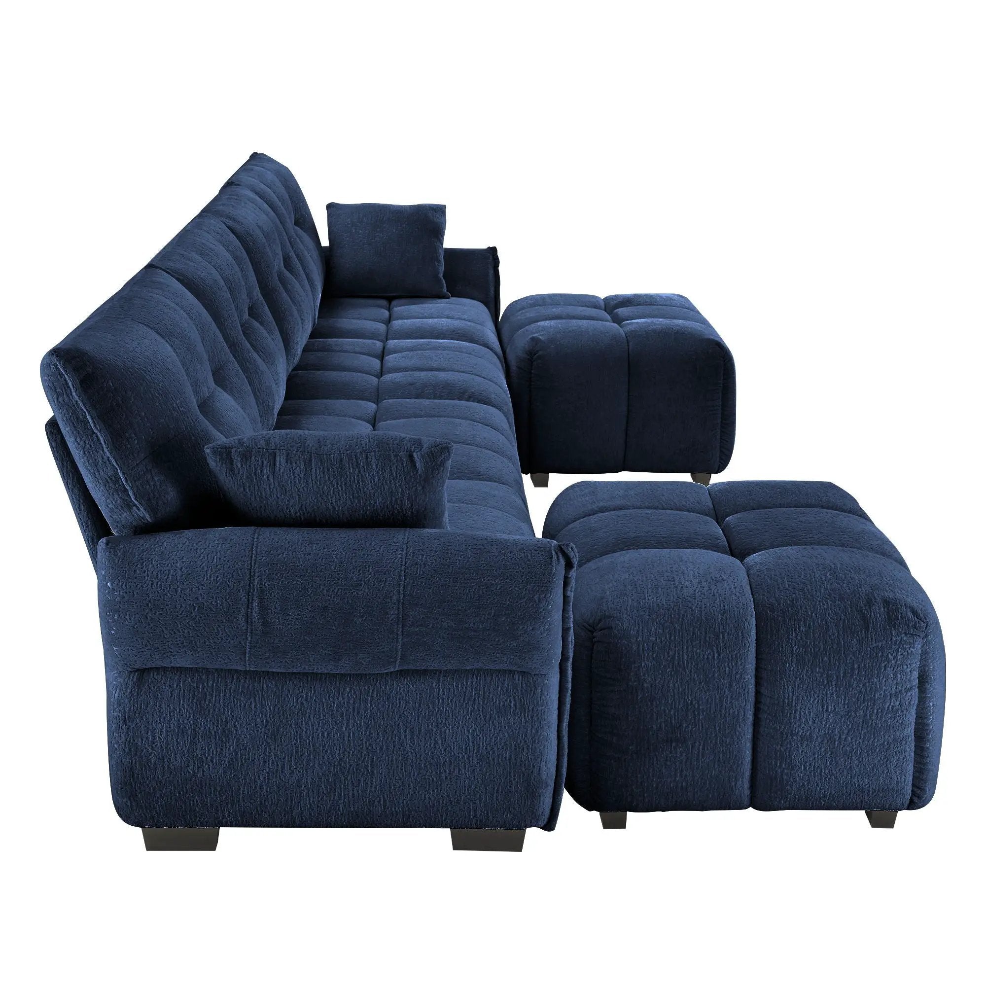 Sofa Set With Ottoman And Pillows, Textured, High Resilience Cushions by Unique Piece Furniture