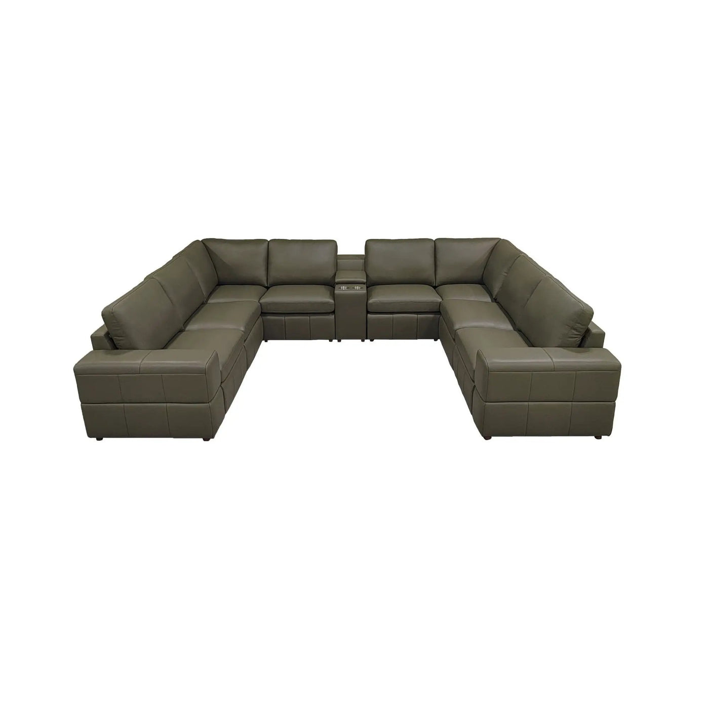 Upholstered Large Arms Sectional With Recliner Seats by Unique Piece Furniture