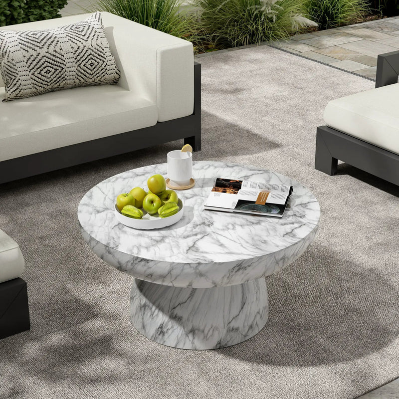 MGO Faux Marble Coffee Table for Indoor and Outdoor Use by HouseOfZazla