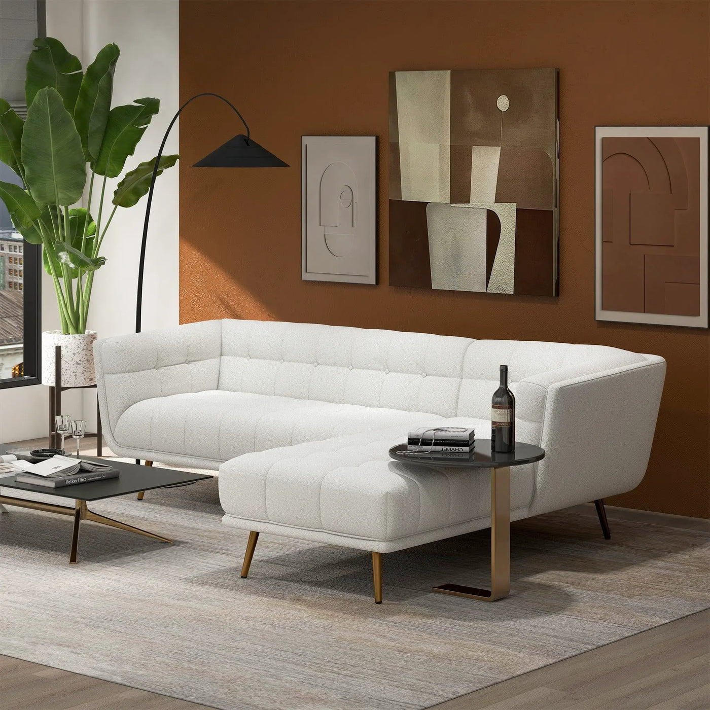 Addison - L Shape Sectional Sofa Tufted by Unique Piece Furniture