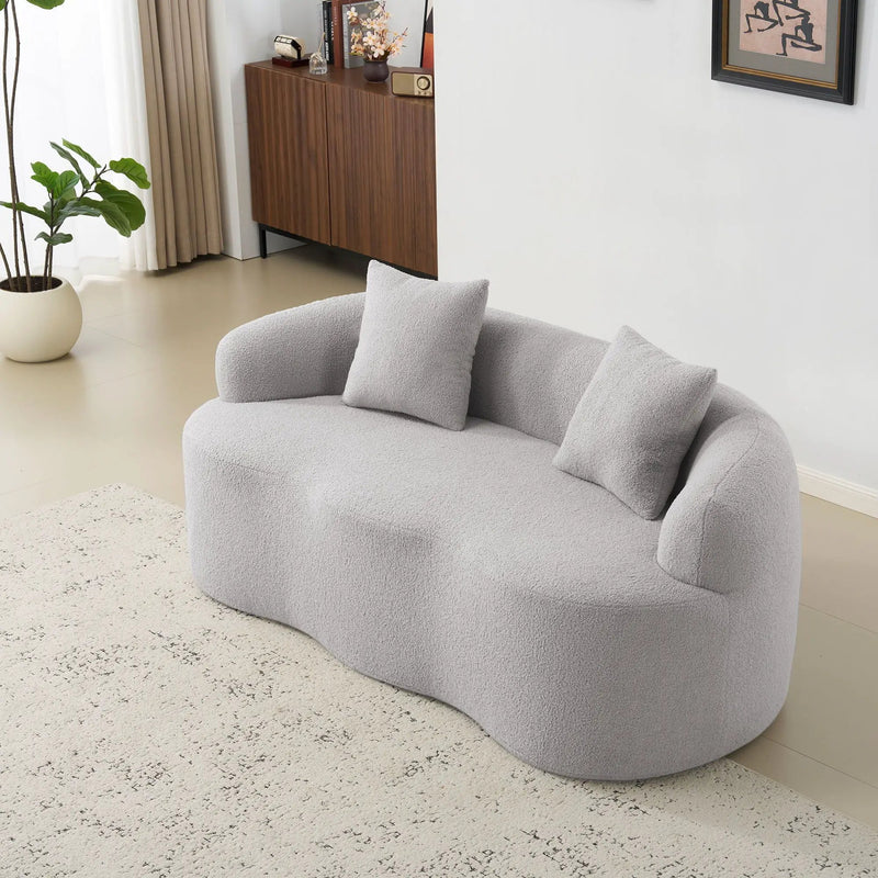 Curved Loveseat Sofa With Round Armrest by Unique Piece Furniture