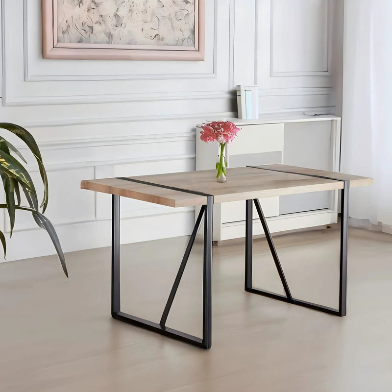 Modern Dining Table With Metal Legs For 4 - 6 Person by HouseOfZazla