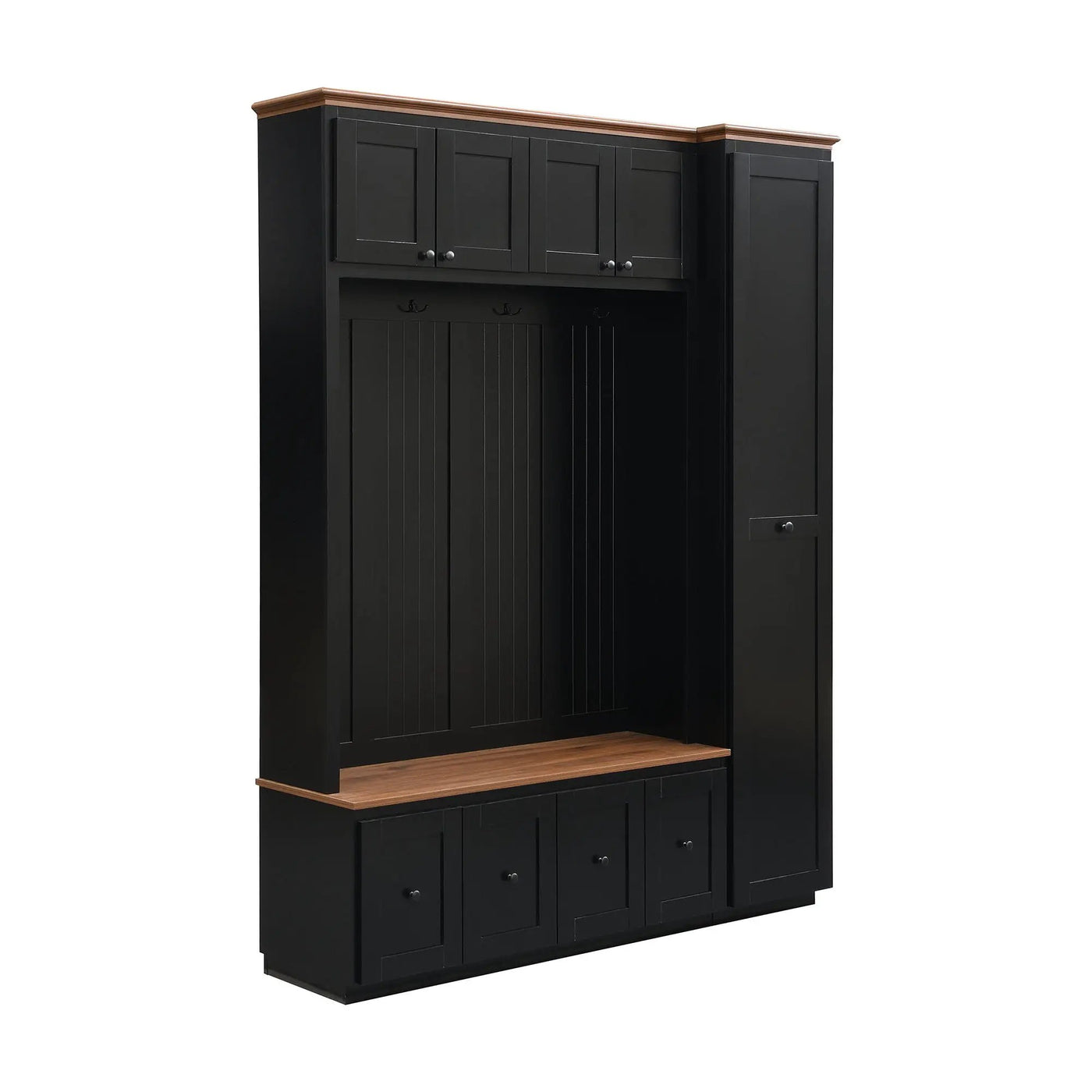 Entryway Hall Tree With Storage Bench, Coat Rack Shoe Bench With Cabinets by HouseOfZazla