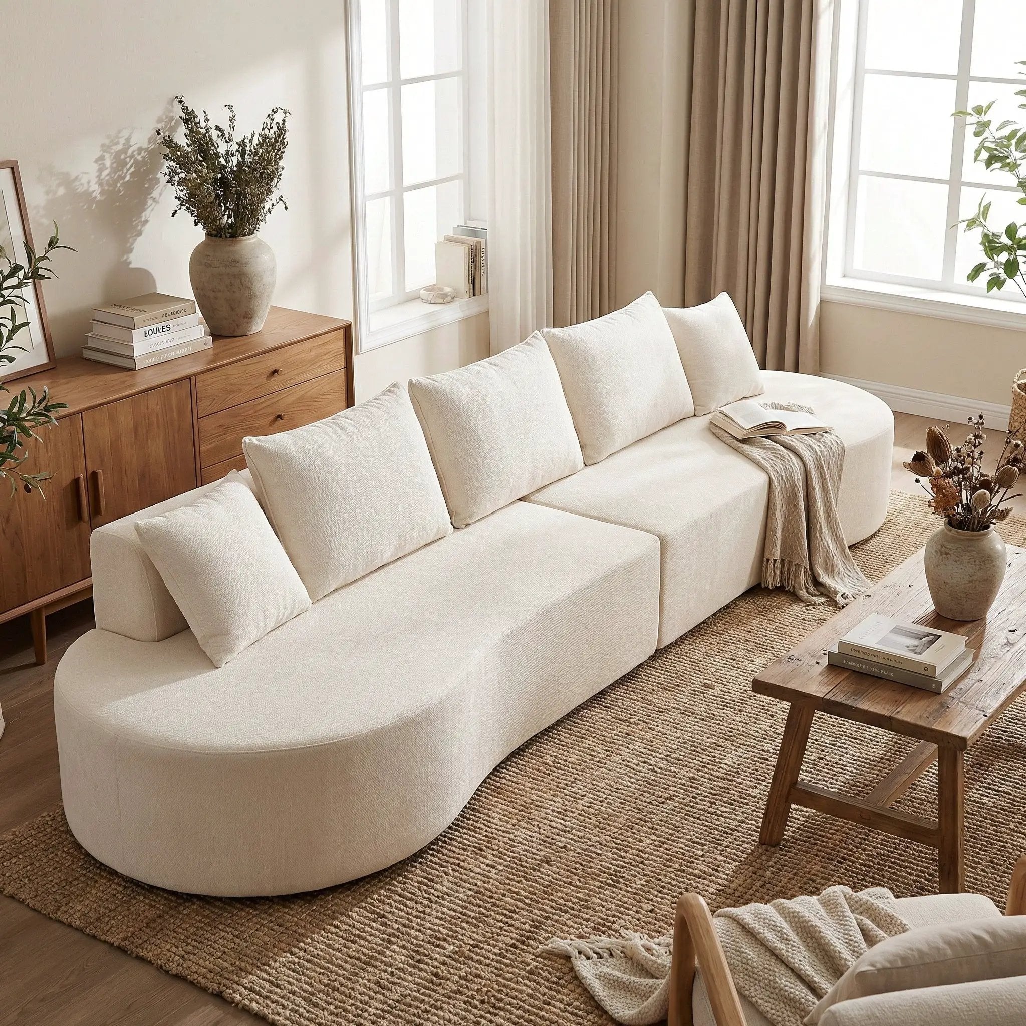 138.6" Modern Curved Modular Sectional Sofa by HouseOfZazla