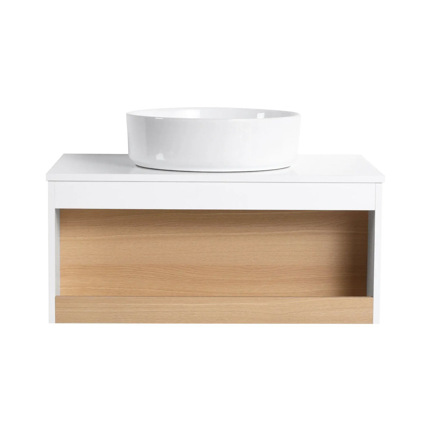 Floating Bathroom Vanity With Glossy Round Vessel Sink by HouseOfZazla