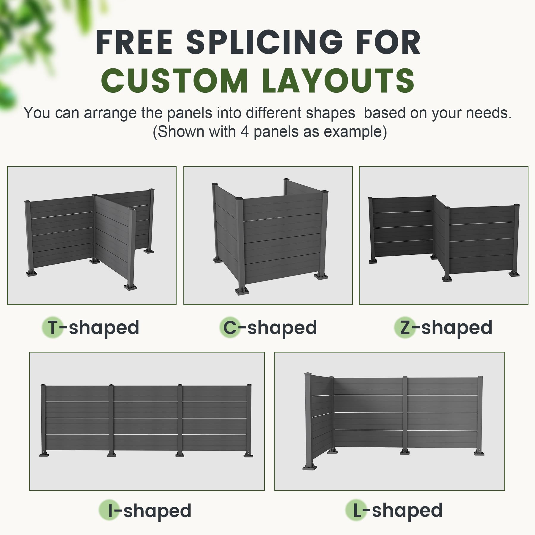 50" W x 49" H Outdoor Privacy Screen with Aluminum Posts by HouseOfZazla