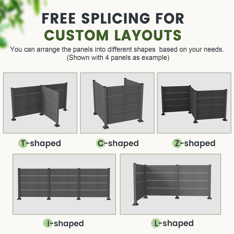 50" W x 49" H Outdoor Privacy Screen with Aluminum Posts by HouseOfZazla