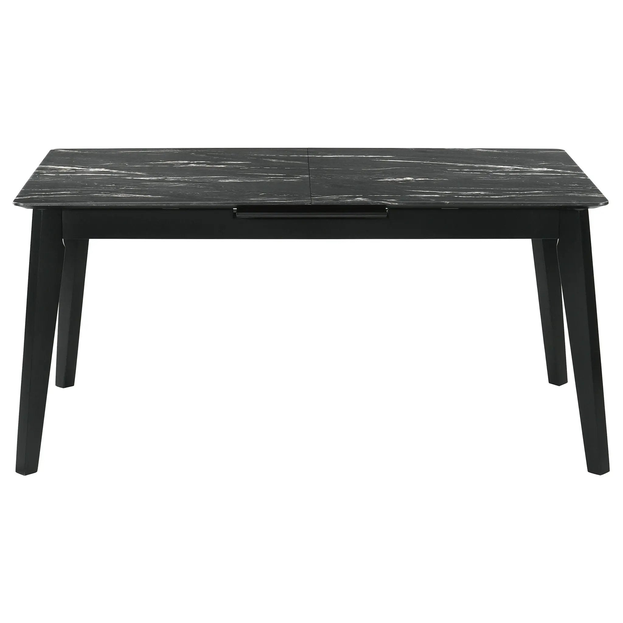 Crestmont 78-inch Extension Dining Table Black Faux Marble by Unique Piece Furniture