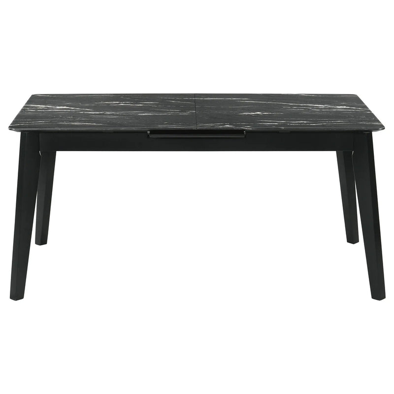 Crestmont 78-inch Extension Dining Table Black Faux Marble by Unique Piece Furniture