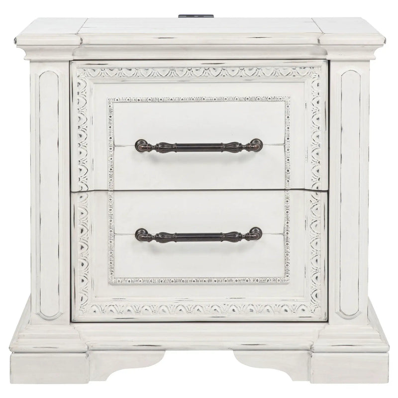McKinney 2-drawer Nightstand with Dual USB Vintage White by Unique Piece Furniture