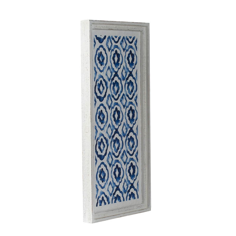 Modern Wall Art Decor Set of 2 with Fir Wood Frame - White / Blue, photo 4 of 11