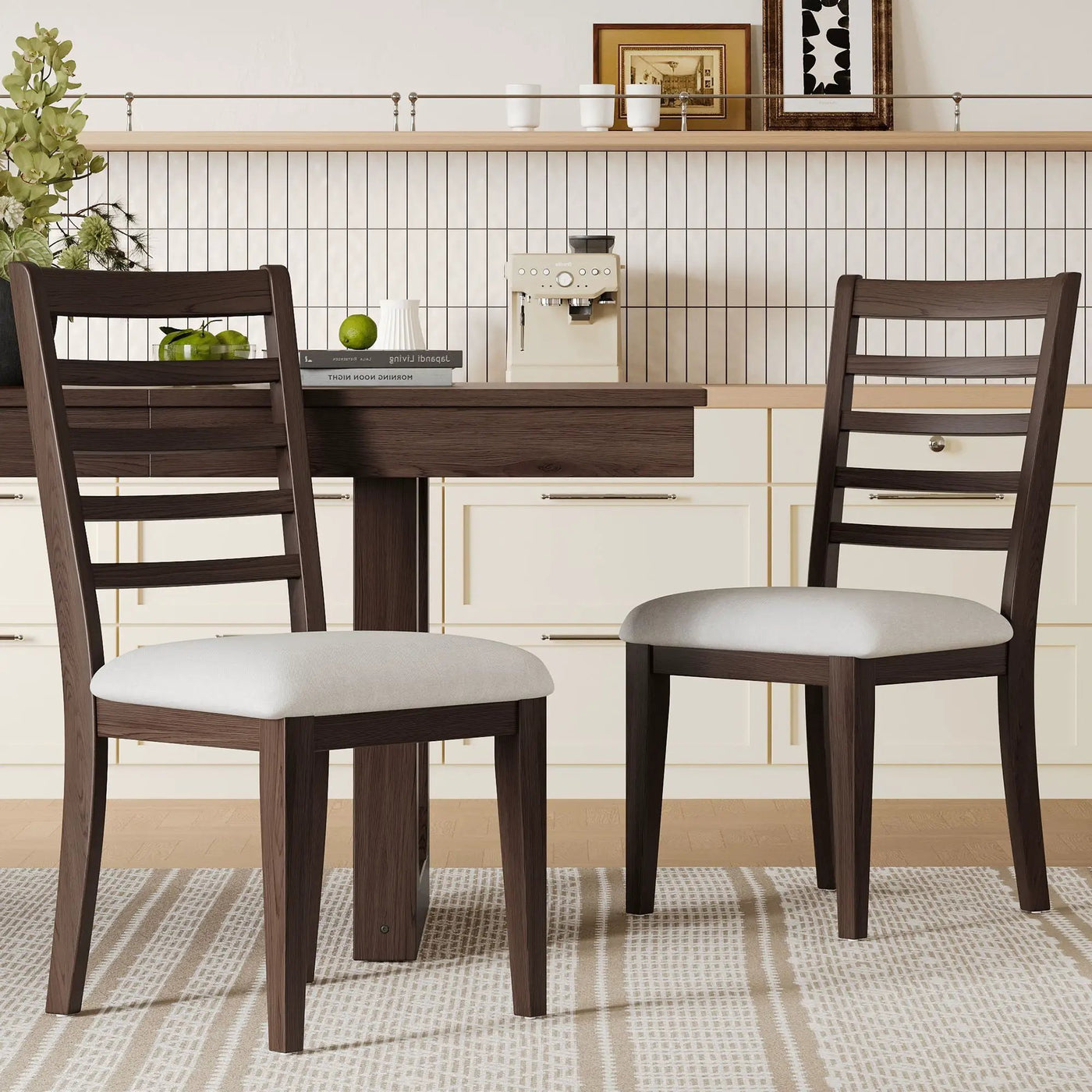 Upholstered Armless Chairs With High Ladder Back by Unique Piece Furniture