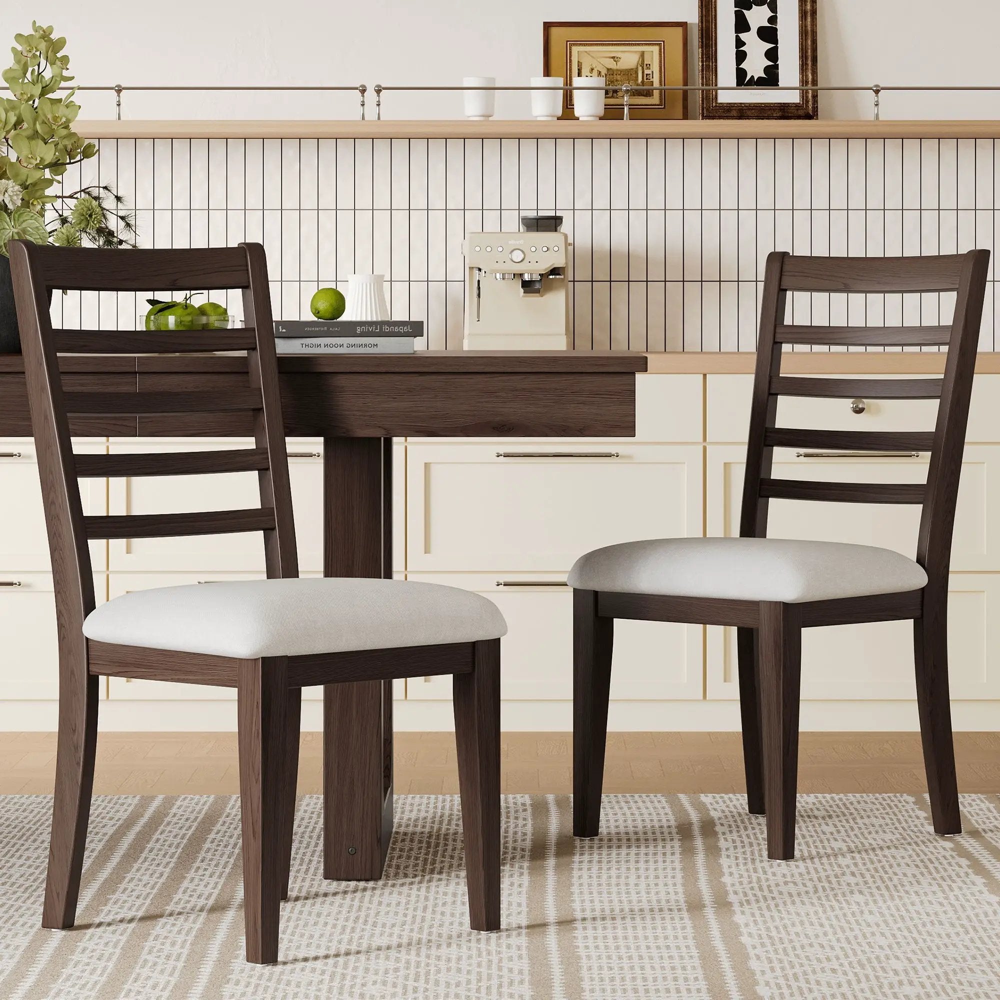 Upholstered Armless Chairs With High Ladder Back by Unique Piece Furniture