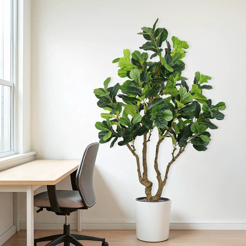 7FT Tall Artificial Banyan Tree Silk Plant – Large Faux Greenery by HouseOfZazla