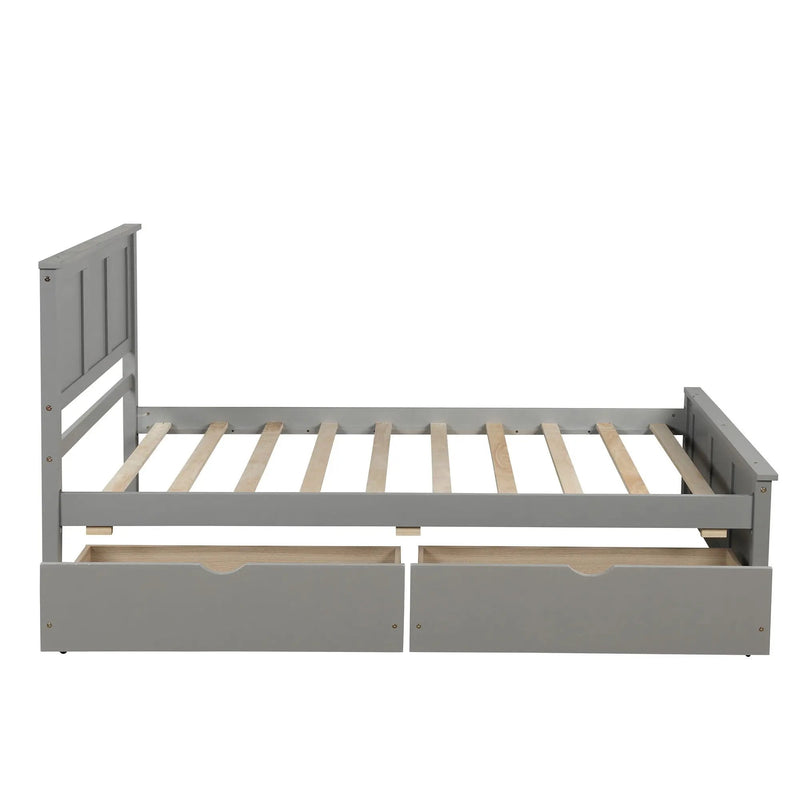 Platform Storage Bed With 2 Wheel Base Drawers by Unique Piece Furniture